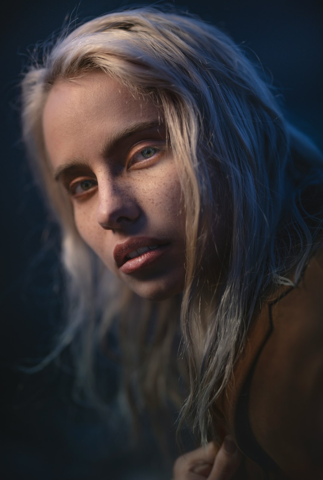 Sanaz by Hispanic Month a close up of a person with blonde hair